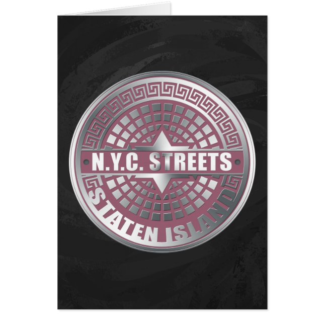 Cartão Ilha Staten Cobrir Manhole (Frente)