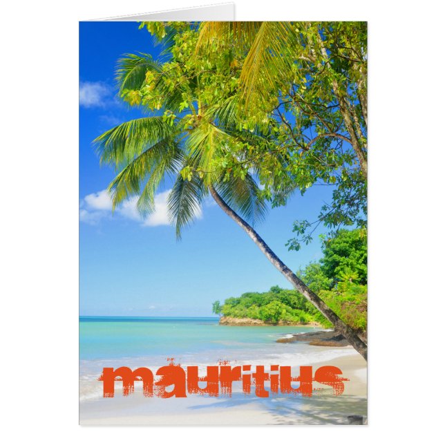 Cartão Ilha Tropical da Maurícia (Frente)