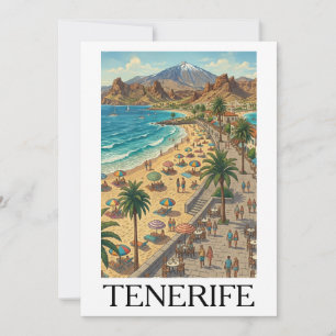 Cartão Ilhas Canárias Tenerife Vintage Personalizado Espa