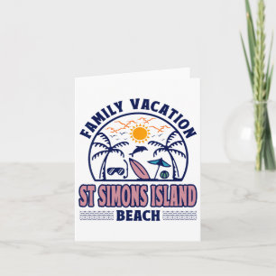 Cartão Ilhas Simons Island Ruas de férias da Geórgia