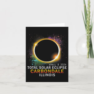 Cartão Illinois Total Solar Eclipse abril 8 2024