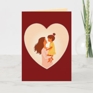 Cartão Illustration of the love between mother and daught