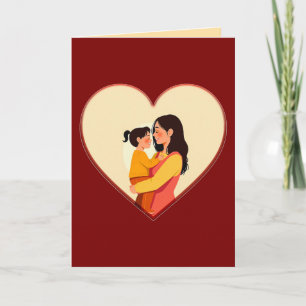 Cartão Illustration of the love between mother and daught