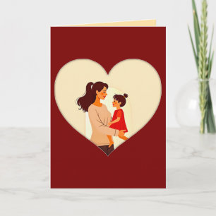 Cartão Illustration of the love between mother and daught