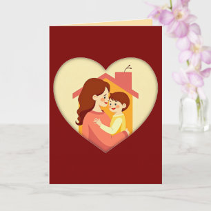 Cartão Illustration of the love between mother and daught