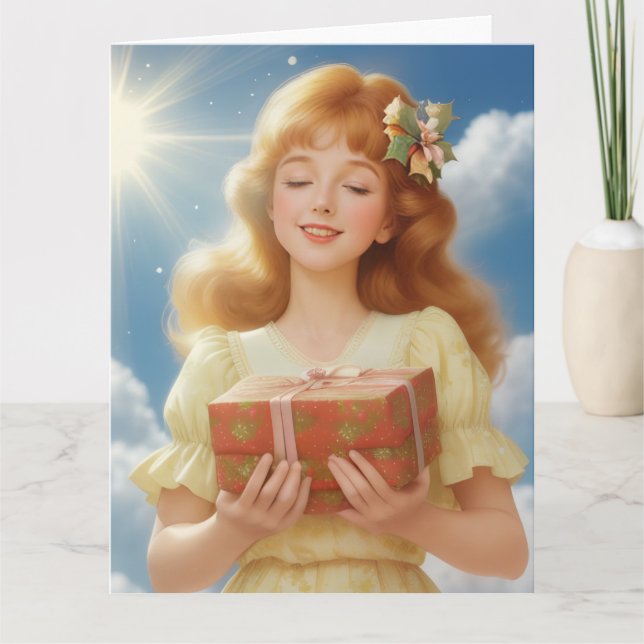 Cartão Illustration rétro de Noël (Frente)