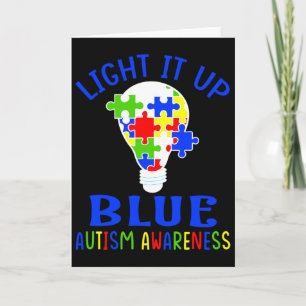 Cartão Ilumine de Azul Conscientização do Autismo Quebra-