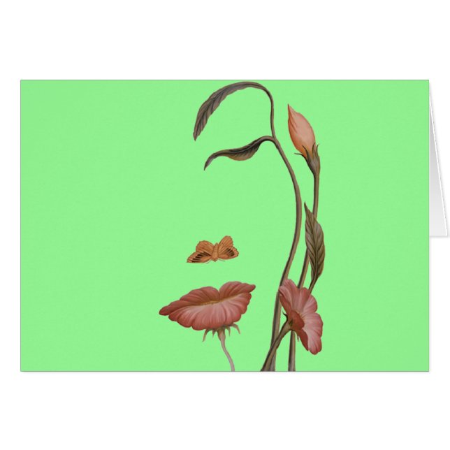 Cartão Ilusão da flor da cara (Frente Horizontal)