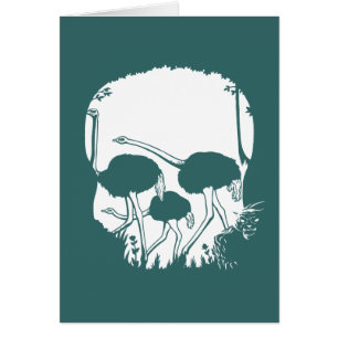 Cartão Ilusão do crânio da avestruz