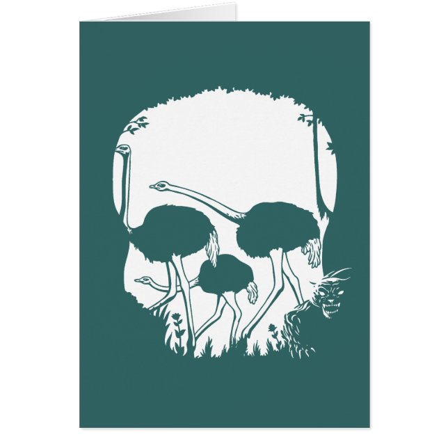 Cartão Ilusão do crânio da avestruz (Frente)