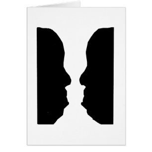 Cartão Ilusão óptica do homem do vaso