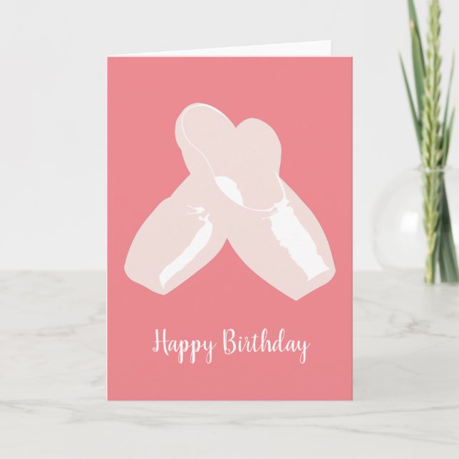 Cartão ilusima Ballerina Point Calçados Peach Aniversário (Frente)