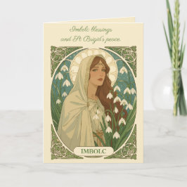 Cartão Ilustração Art Nouveau de Santa Brígida