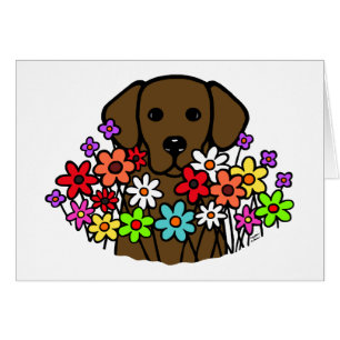 Cartão Ilustração bonita de Labrador do chocolate da al