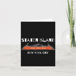 Cartão Ilustração da Balsa de Staten Island Nova York