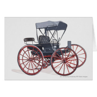 Cartão Ilustração da carruagem horseless