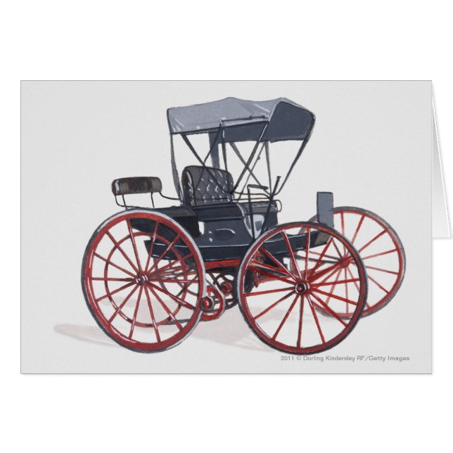 Cartão Ilustração da carruagem horseless (Frente Horizontal)