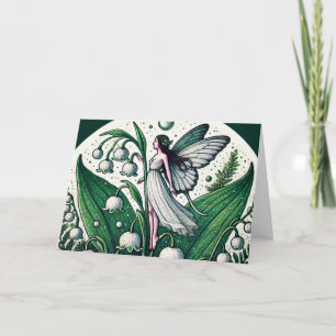 Cartão Ilustração da Fada do Lírio do Vale Primavera