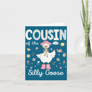 Cartão Ilustração de 1º Aniversário do Primo Silly Goose