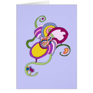 Cartão Ilustração de Abstrato de Flor Funky