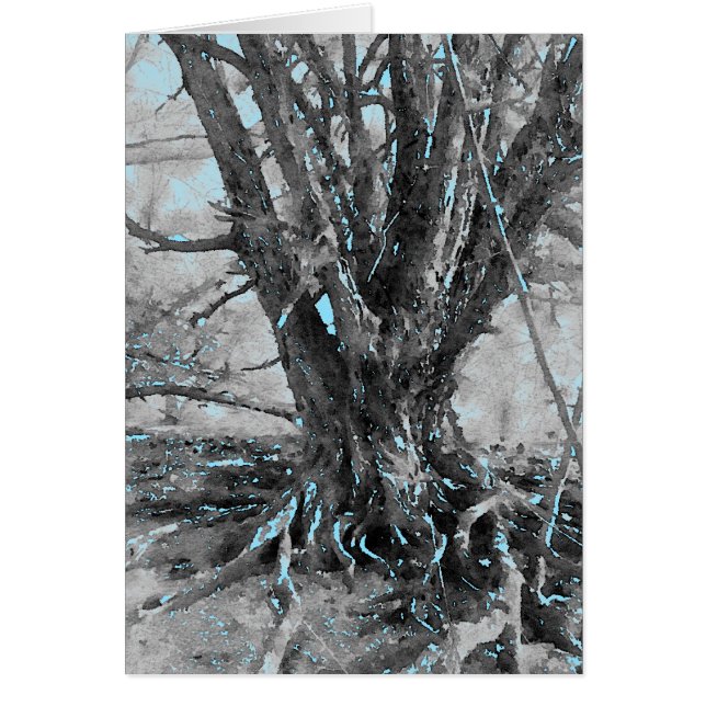 Cartão Ilustração de Aquarela de Árvore (Frente)