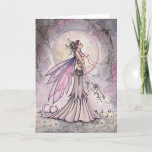 Cartão Ilustração de Arte Fantasia de Fada Celestial Roxa