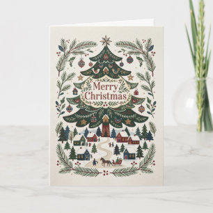 Cartão Ilustração de Arte Refinada de Natal