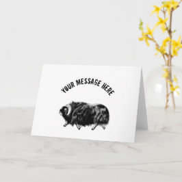 Cartão Ilustração de Black Muskox Personalizada