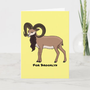 Cartão Ilustração de cabra Mouflon
