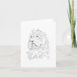 Cartão Ilustração de Cachorro, Arte Fofa de Cockapoo