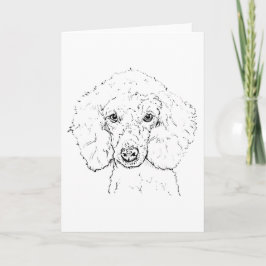 Cartão Ilustração de cachorro poodle fofo, desenhado à mã
