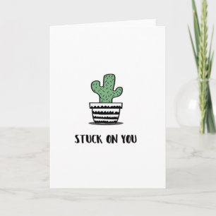 Cartão Ilustração de Cactus Stuck On You Design Artístico
