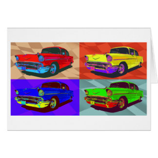 Cartão Ilustração de Chevy Belair do pop art