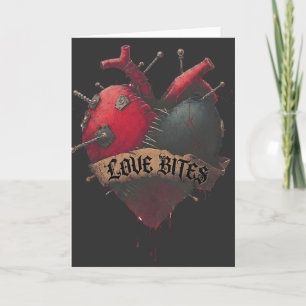 Cartão Ilustração de Coração Anatômico "Mordidas de Amor"