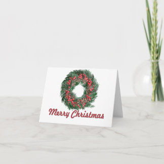 Cartão Ilustração de Coroa de Natal Tradicional sem foto