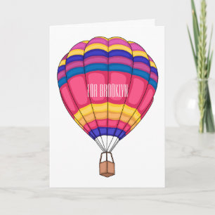 Cartão Ilustração de desenho animado com balão de ar quen