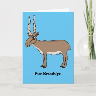 Cartão Ilustração de desenho animado de antílope Saiga