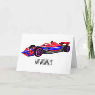 Cartão Ilustração de desenho animado de automóveis de cor