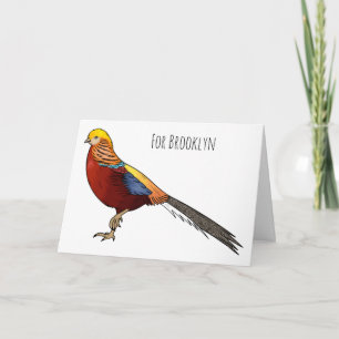 Cartão ilustração de desenho animado de aves faisão do ou