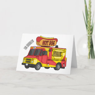 Cartão Ilustração de desenho animado de caminhão de cacho