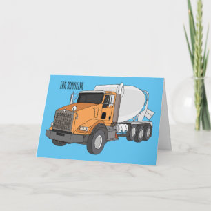 Cartão Ilustração de desenho animado de caminhão misturad