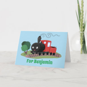 Cartão Ilustração de desenho animado de locomotiva de c