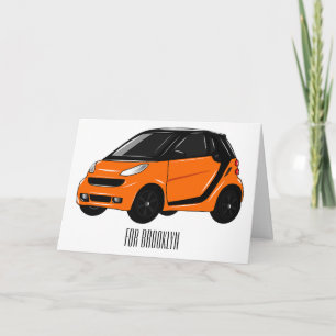 Cartão Ilustração de desenho animado de microcarro