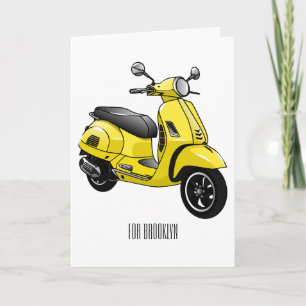 Cartão Ilustração de desenho animado de motocicleta