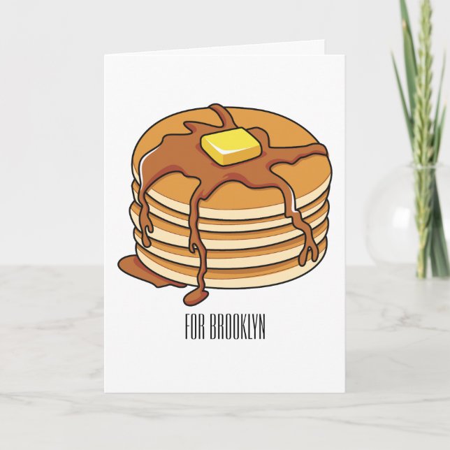 Cartão Ilustração de desenho animado de Pancake (Frente)