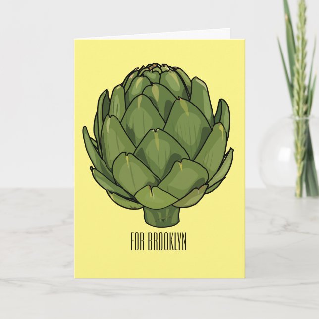 Cartão Ilustração de desenho animado do Artichoke (Frente)