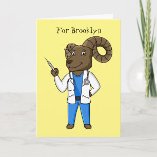 Cartão Ilustração de desenho animado do médico de ovel