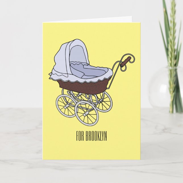Cartão Ilustração de desenho animado do stroller (Frente)