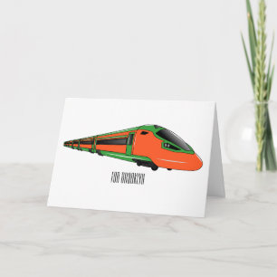 Cartão Ilustração de desenho animado do trem de bala