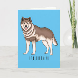 Cartão Ilustração de desenho animado siberiano husky